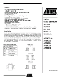 Datasheet AT24C02-10C-1.8 manufacturer ATMEL