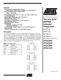 Datasheet AT24C08A-10PE-2.7 manufacturer ATMEL