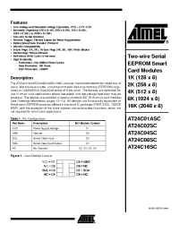 Datasheet AT24C08SC-09PT manufacturer ATMEL