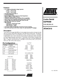 Datasheet AT24C512-10PC-2.7 manufacturer ATMEL