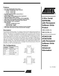 Datasheet AT24CS128W-10SI manufacturer ATMEL