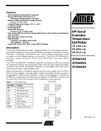Datasheet AT25010AN-10SE-2.7 manufacturer ATMEL