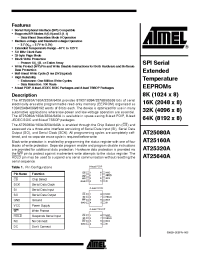 Datasheet AT25080AN-10SU-2.7 manufacturer ATMEL