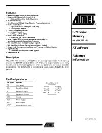 Datasheet AT25F4096W-10SU-2.7 manufacturer ATMEL
