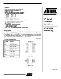 Datasheet AT25P1024C1-10CI-1.8 manufacturer ATMEL