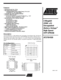 Datasheet AT27BV020-12VC manufacturer ATMEL