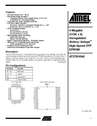 Datasheet AT27BV040-12 manufacturer ATMEL