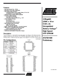 Datasheet AT27BV400-12RC manufacturer ATMEL