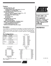 Datasheet AT27BV512-15 manufacturer ATMEL