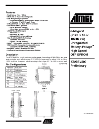 Datasheet AT27BV800-12JC manufacturer ATMEL