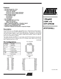 Datasheet AT27C010-20I manufacturer ATMEL