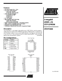 Datasheet AT27C020-12I manufacturer ATMEL