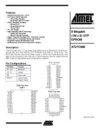 Datasheet AT27C080-10C manufacturer ATMEL