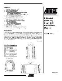Datasheet AT29C020-10 manufacturer ATMEL