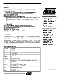 Datasheet AT49BV160 manufacturer ATMEL