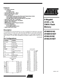 Datasheet AT49BV8192 manufacturer ATMEL