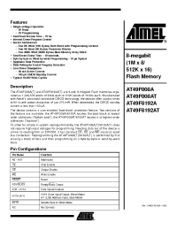 Datasheet AT49F008A-70I manufacturer ATMEL