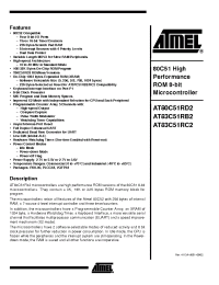 Datasheet AT83C51RB2xxx-RLTIL manufacturer ATMEL