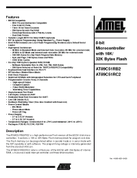 Datasheet AT89C51RB2-SLSCM manufacturer ATMEL