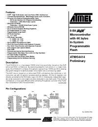 Datasheet AT90S4414 manufacturer ATMEL