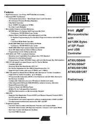Datasheet AT90USB1286-16MU manufacturer ATMEL