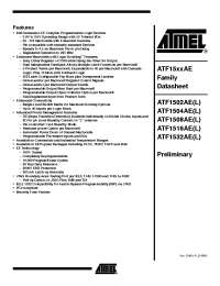 Datasheet ATF1502AE-10AI44 manufacturer ATMEL