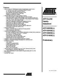 Datasheet ATF1502SE-10AC44 manufacturer ATMEL