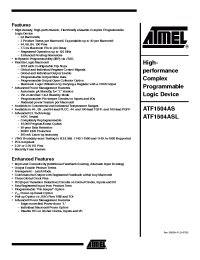 Datasheet ATF1504AS-10AI100 manufacturer ATMEL