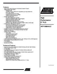 Datasheet ATF1508ASZ-20QC160 manufacturer ATMEL