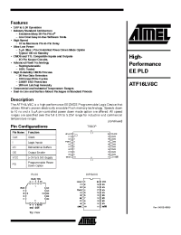 Datasheet ATF16LV8C-10SC manufacturer ATMEL