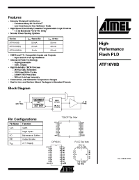 Datasheet ATF16V8BQL-25JC manufacturer ATMEL