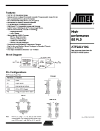 Datasheet ATF22LV10C-10JI manufacturer ATMEL