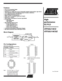 Datasheet ATF22LV10CQZ-30PI manufacturer ATMEL