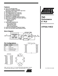 Datasheet ATF22LV10CZ-25SC manufacturer ATMEL