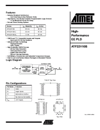 Datasheet ATF22V10B-10JC manufacturer ATMEL