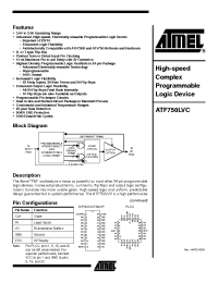 Datasheet ATF750LVC-15JC manufacturer ATMEL