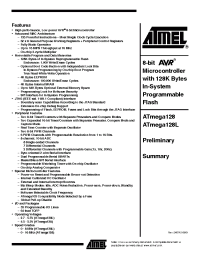 Datasheet ATMEGA12816A manufacturer ATMEL