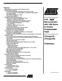 Datasheet ATmega128-16MI manufacturer ATMEL