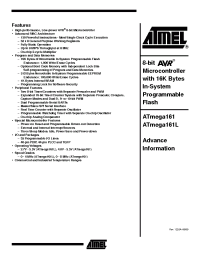 Datasheet ATMEGA161 manufacturer ATMEL