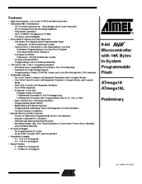 Datasheet ATmega16-16PC manufacturer ATMEL