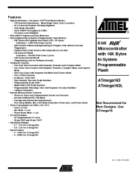 Datasheet ATMEGA163L manufacturer ATMEL