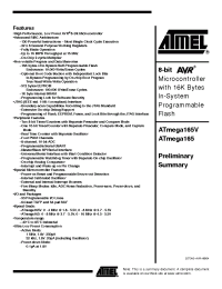 Datasheet ATMEGA165-16AI manufacturer ATMEL