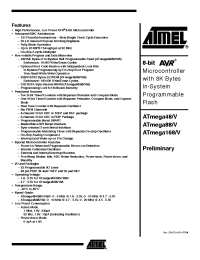 Datasheet ATmega168-20AJ manufacturer ATMEL