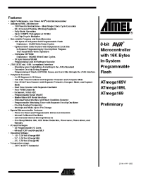 Datasheet ATmega169V-1AI manufacturer ATMEL