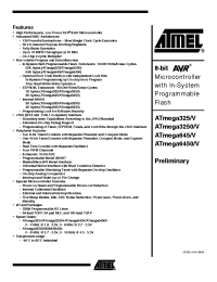 Datasheet ATmega325-16MI manufacturer ATMEL