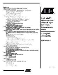 Datasheet ATmega32L-8PI manufacturer ATMEL
