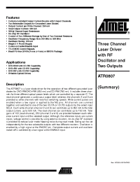 Datasheet ATR0807-TCQ manufacturer ATMEL