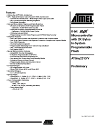 Datasheet ATtiny2313-16MJ manufacturer ATMEL