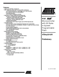 Datasheet ATTINY2313-20PI manufacturer ATMEL