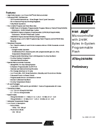 Datasheet ATtiny24V-10MU manufacturer ATMEL